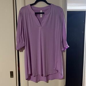 Chic Lavender V-Neck Women's Tunic